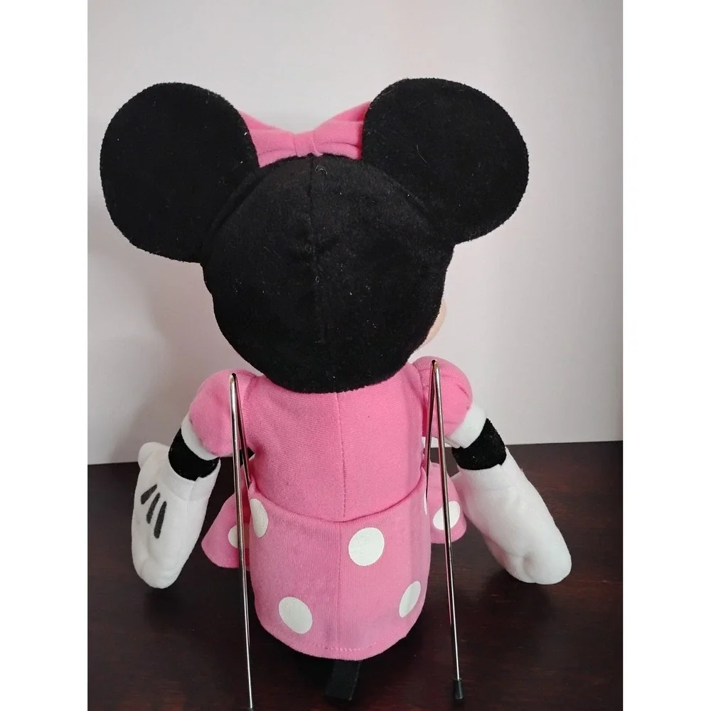 Disney Minnie Mouse Plush Pink Polka Dot Dress Stuffed Animal Toy 16 inch